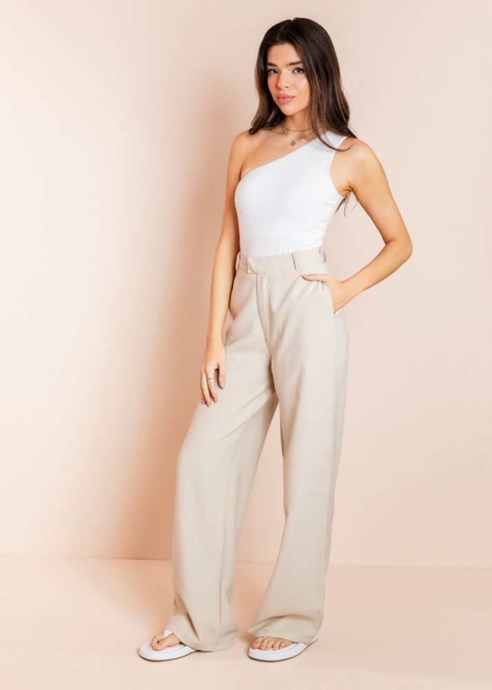 Pantalones largos de sastrería beige